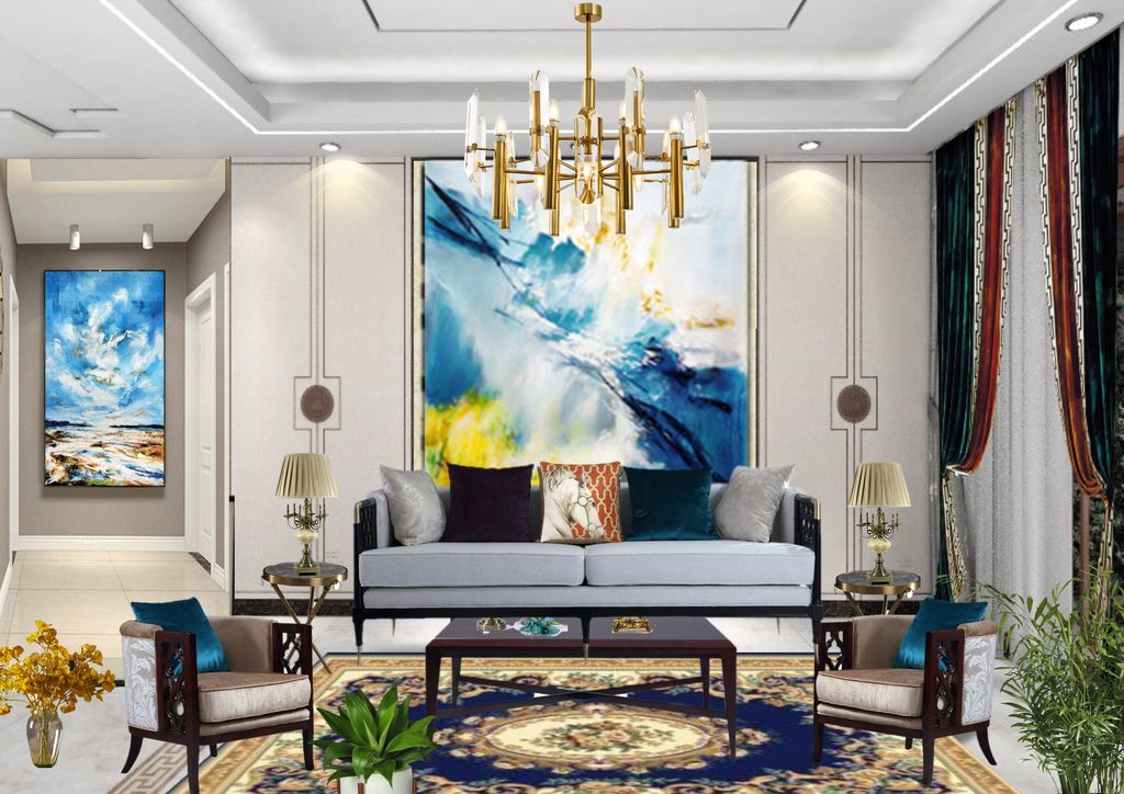 客厅挂装饰画，点亮你的生活空间