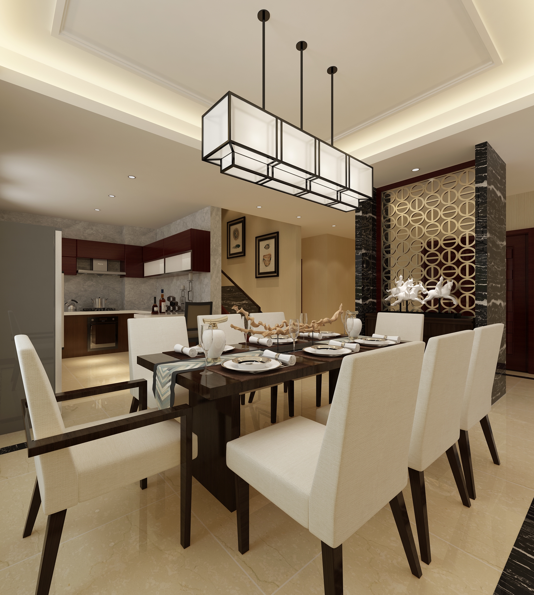 敞开式厨房餐厅客厅一体设计的巧妙布局方案