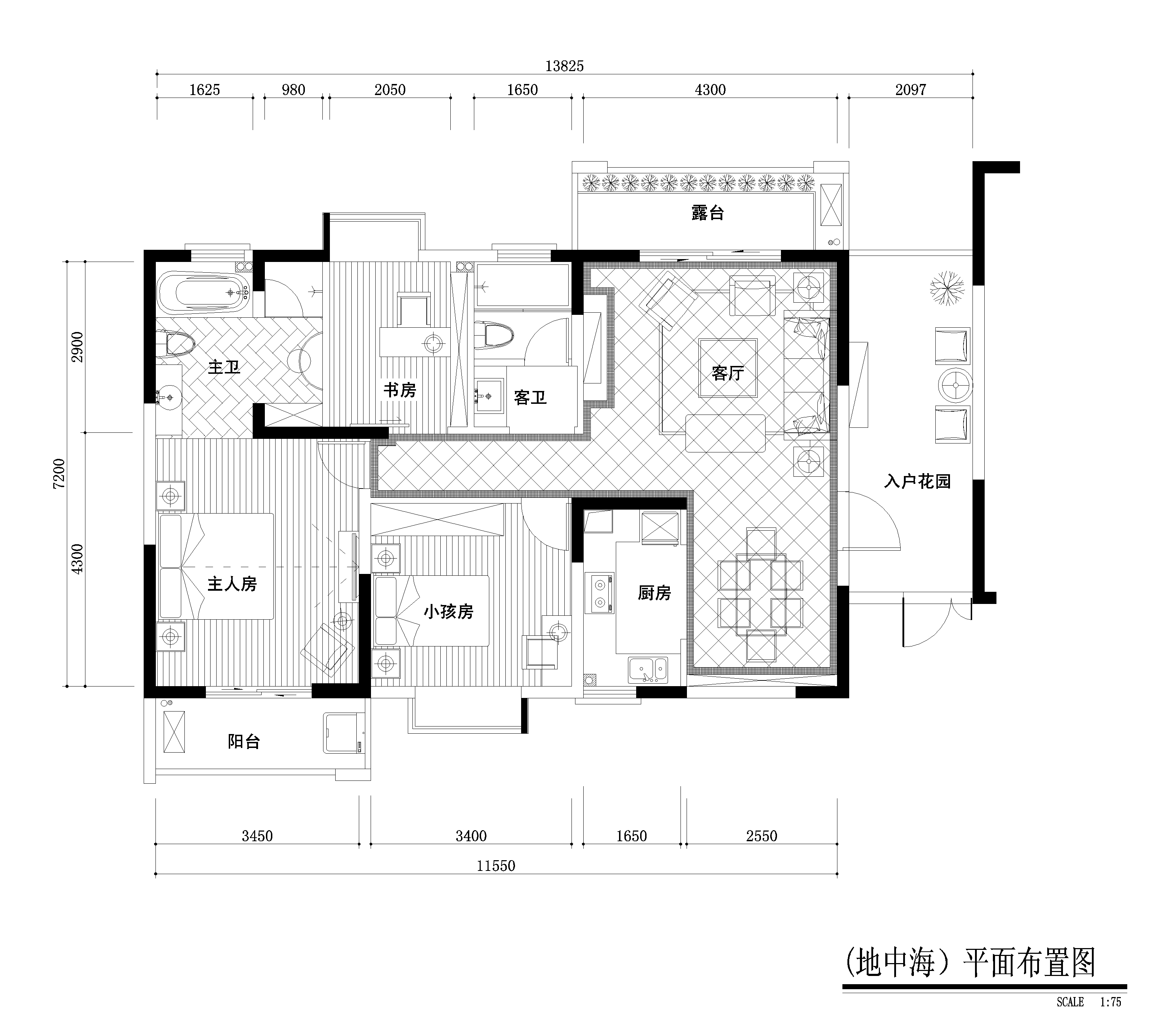 农村养老房设计：三房一厨一卫一层的80平妙方案