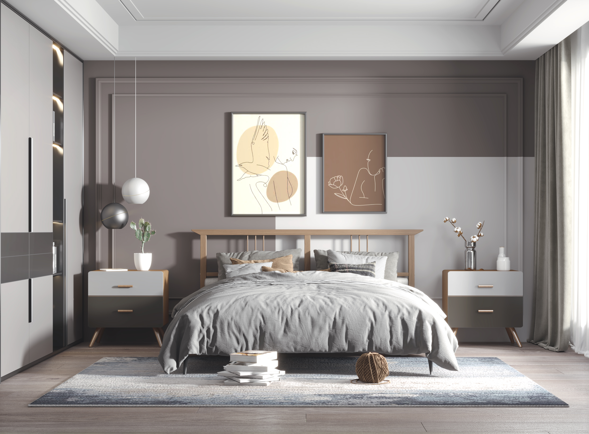 高级棕色床如何搭配床头柜更显高端和时尚