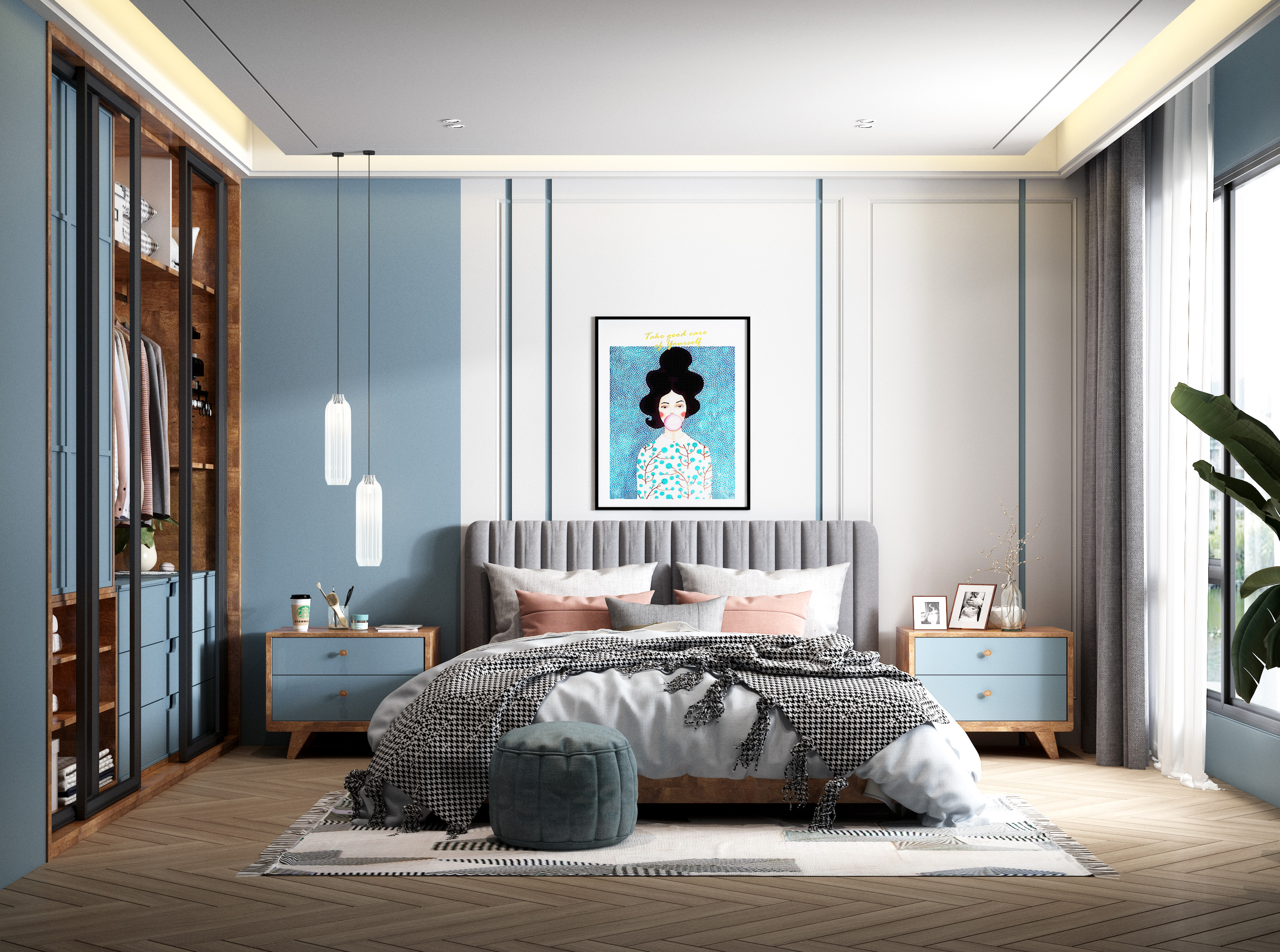 蓝色挂画搭配哪种沙发更优雅？专业搭配指南