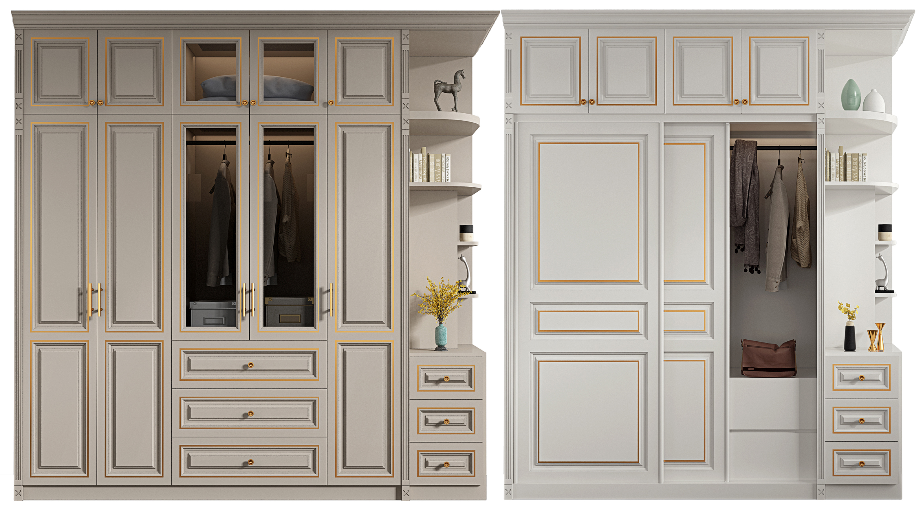 菱花白衣柜搭配技巧，让家居更显品味