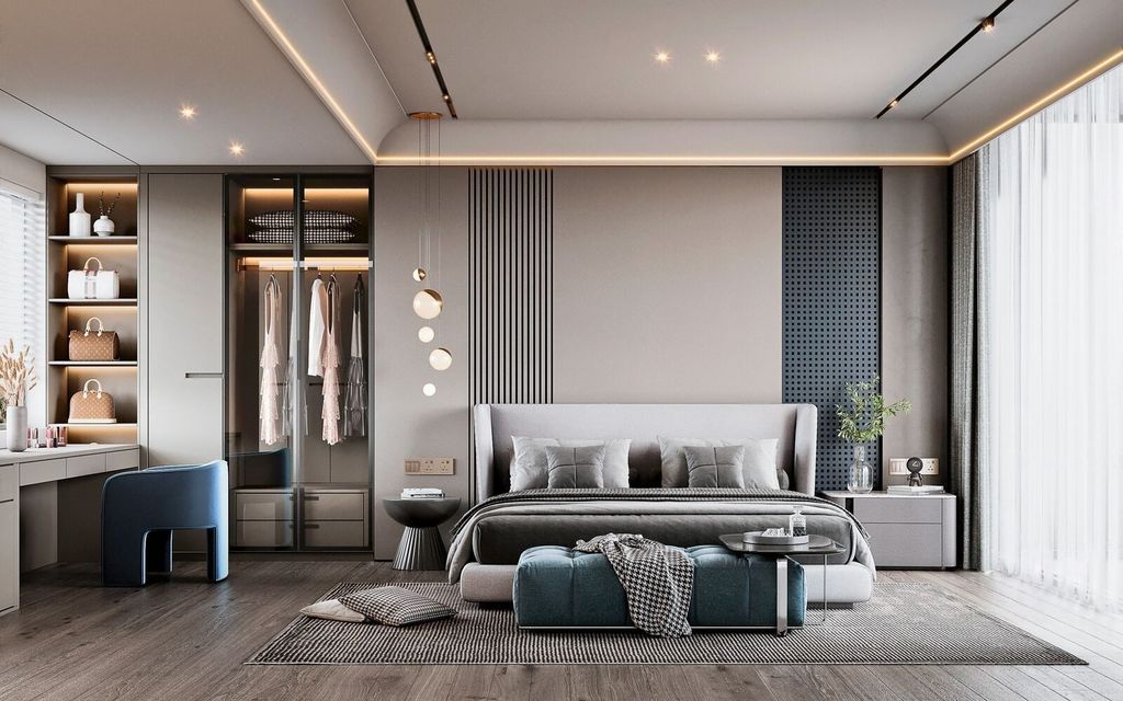 静谧灰地砖铺客厅和卧室效果如何？